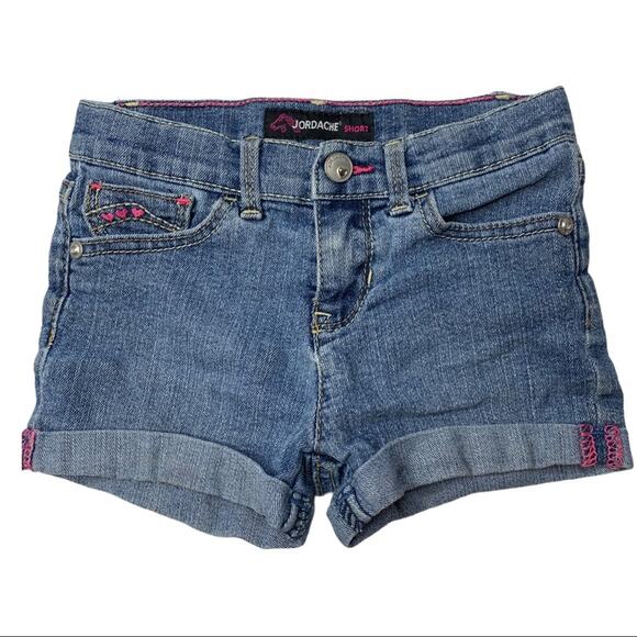 Jordache 4T blue denim jean shorts rolled cuff - Picture 1 of 3